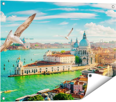 Gards Tuinposter Veneti� Stad vanuit Boven - 80x60 cm - Tuindoek - Tuindecoratie - Wanddecoratie buiten - Tuinschilderij