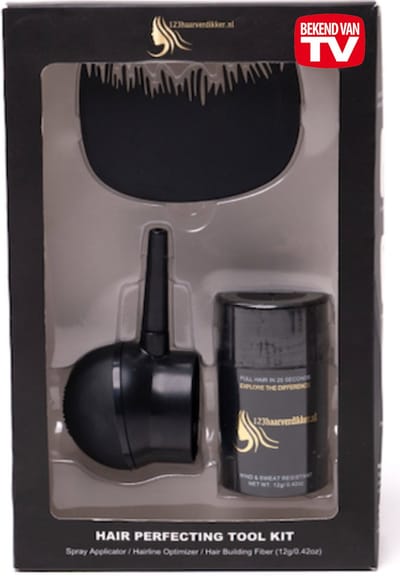 123Haarverdikker Starterskit Blond| Hair building fibers 12 gram + Finisher spray + Hairline optimizer| Beste kwaliteit Haarvezels!|Verbergt haaruitval In 20 seconden voor Mannen & Vrouwen|