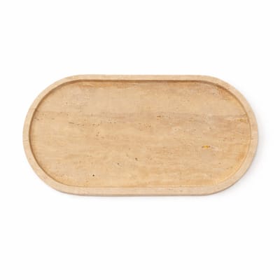 Marmoree - Travertin - Dienblad - Ovaal - Beige - 17x35cm