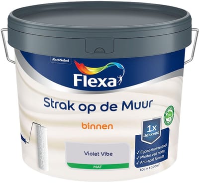 Flexa - Strak Op De Muur Binnen Mat - Violet Vibe - Mengverf - 10 L