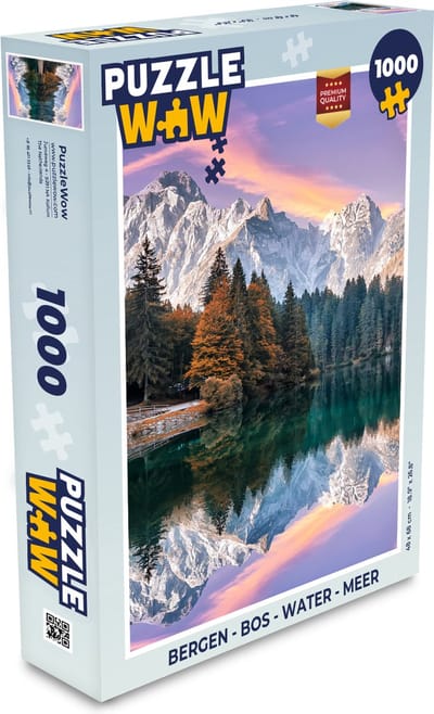 Puzzel Bergen - Bos - Water - Lucht - Roze - Paars - Legpuzzel - Puzzel 1000 stukjes volwassenen