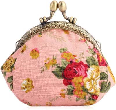 Muntentas vintage - bloemenprint - knipsluiting - ideaal voor kleingeld - ShopVlot