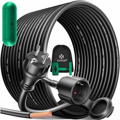 Verlengsnoer - Stroomkabel Buiten - Tuin en Huis - IP44 Spatwaterdicht - 30 Meter - Zwart