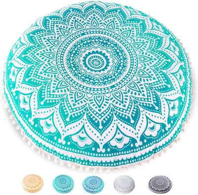 Grote Ronde Vloerkussenhoes Boho Yoga Meditatie Poef 75cm Katoen