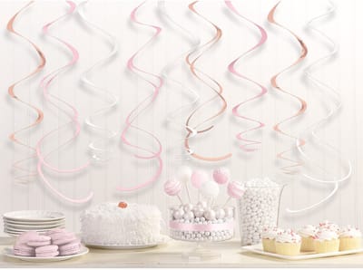 Amscan - Rosé Gold - Swirl Decoratie (12 stuks)