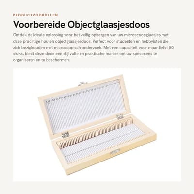 Dailygoods- Glaasjesdoos Houten - Opbergdoos voor 50 stuks - Metalen gesp - Metalen scharnier - Afmetingen 23x10,6x3,5 cm - Geschikt voor dia's