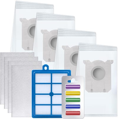 Sillar Set 16x Stofzuigerzak - microvezel - 1x Hepa filter - 4x filters universeel - 1x geurstaafjes voor stofzuiger - vervangend - 3-laags filtersysteem - geschikt voor stofzuigers AEG Electrolux Philips