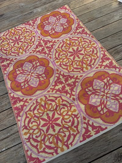 Buitenkleed 120-180cm, oranje/paars