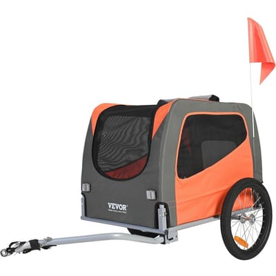 Remorque de Vélo pour Chien, Supporte jusqu'à 66 lbs, Chariot pour Animaux de Compagnie Porte-Vélo, Cadre Pliable Facile avec Roues à Libération Rapide, Attelage Universel pour Vélo,