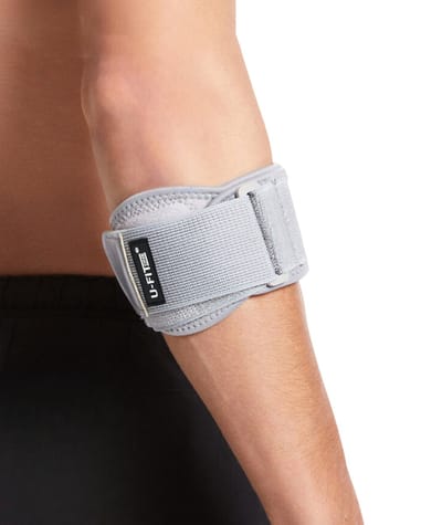 U Fit One 1 Stuk Elleboog Brace - Elleboogbrace - Tennisarm Brace - Arm Brace - Tenniselleboog - Golfarm - Grijs