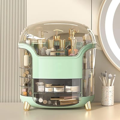 Make-up Organizer - Cosmetica Opberger - Bureau Organiseren - 360 Graden Draaibaar - Grote Capaciteit - Groen