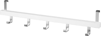 Livarno Home Deurkapstok - 5 Haken van RVS - Wit - 60 x 3 cm