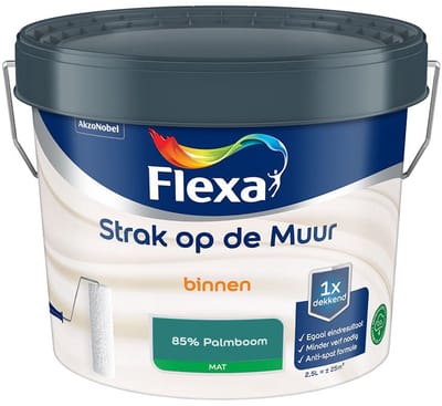 Flexa - Strak Op De Muur Binnen Mat - 85% Palmboom - Mengverf - 2,5 L