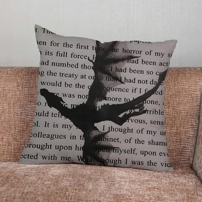 Housse d'oreiller F-Fourth Wing Iron F-Flame Pour la Maison Chambre Voiture Bureau Décoration Salon Coussin de Canapé Housse Convient 50x50cm