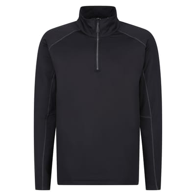 Regatta Heren Core Stretch Half Zip Midlayer (Zwart)