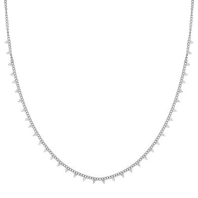 Essentialistics - Ketting kleine driehoekjes - Volwassenen - Zilverkleur - Stainless steel (verkleurt niet) - Verlengkettinkje