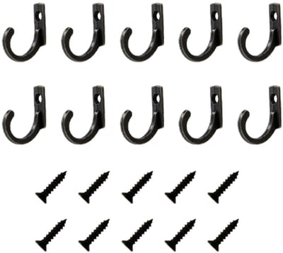 Wandhaken met schroeven, 10-pack