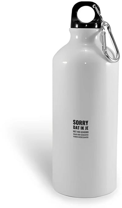 Hacebo® - sorry dat ik je niet heb gehoord maar mijn gedachten waren interessanter waterfles - mensen die vaak dagdromen - interessante gedachtes - dagdromers - quotes - verjaardagscadeau - verjaardag - cadeau - water fles - 400ML