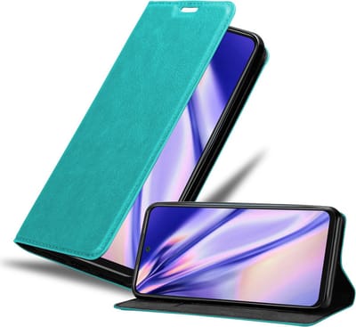 Cadorabo Hoesje geschikt voor Xiaomi RedMi 10 in BENZINE TURKOOIS - Beschermhoes met magnetische sluiting, standfunctie en kaartvakje Book Case Cover Etui