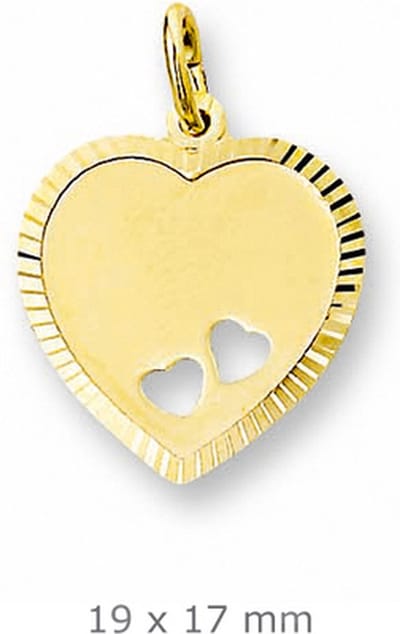 Trendjuwelier huiscollectie 4006170 Gouden graveerplaat hartvormig