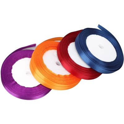 4 pièces Ruban Satin 10mm Ruban Cadeau Décoration pour Vêtements Nœud Papillon Assorti DIY pour Fille orange