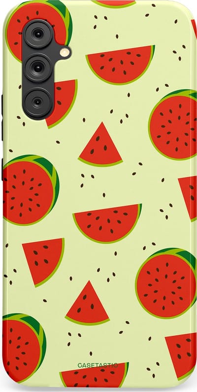 Casetastic Hoesje Geschikt voor Samsung A34 (5G) - Stijlvolle Beschermende Duo-layer Case - Meloen Moment