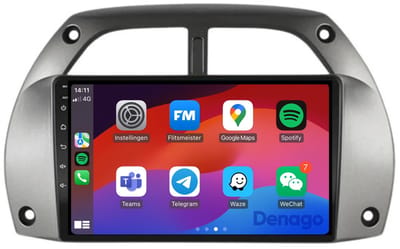 CarPlay autoradio geschikt voor Toyota RAV4 | 2001 t/m 2006 | Android 13 | Draadloos Apple CarPlay & Android Auto | 2GB + 32GB | QuadCore processor | Denago DNG-A206 | 2025 model | 2001 2002 2003 2004 2005 2006 | Bluetooth & Wifi