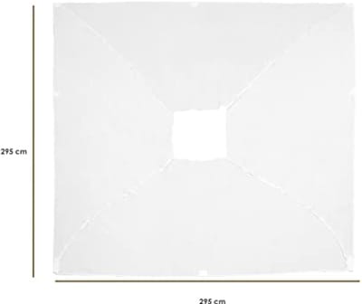 Koem Top vervangend dekzeil voor paviljoen Eden 3 x 3 m, wit van polyester, 180 g/m² met airvent