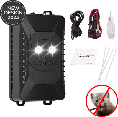 Marterverjager Grenect - Ongedierteverjager - Auto en Huis - Multifunctionele Set Binnen & Buiten - Muizen & Ratten - Steenmarter - batterijen, autoaccu en oplaadbaar