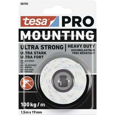 tesa Mounting PRO Ultra Strong 66792-00000-00 Montagetape Wit (l x b) 1.5 m x 19 mm 1 stuk(s)