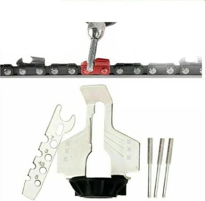 Kettingzaagslijper Set - Slijphulpstuk Boorgereedschap - Kettingen Scherp Maken - Hoge Hardheid Snelstaal - 70mm Liniaal - Standaard Kleur