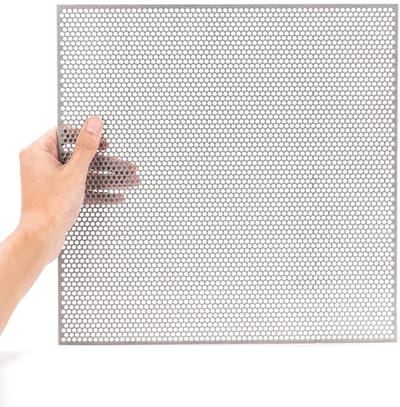 Metaal Geperforeerde Plaat - Metaalplaat Gaten - Bouw Projecten - Duurzaam Roestvrij Staal - 30x30x0.2cm - Zilver
