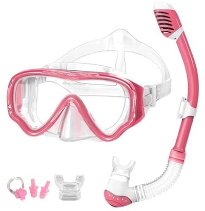 Snorkelset voor kinderen 4-12 jaar met panoramisch gezichtsveld en anti-lek technologie