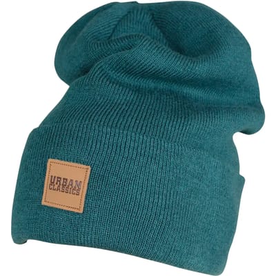 Urban Classics Leatherpatch Beanie - Groen - Muts