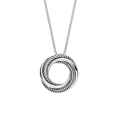 TI SENTO Dames Ketting - 925 zilver - Zirconia wit - Maat 42 - 34054ZI