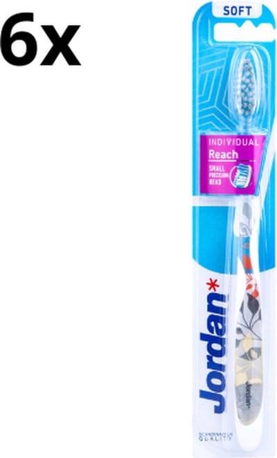 6x Jordan Tandenborstel Individual Reach Soft - Voordeelverpakking
