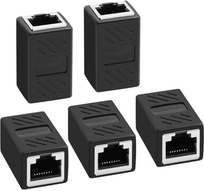 5 Stuks RJ45 Netwerkstekkers voor Ethernet Aansluitingen - Afgeschermde Line-Adapter voor Cat7/Cat6a/Cat6/Cat5e/Cat5