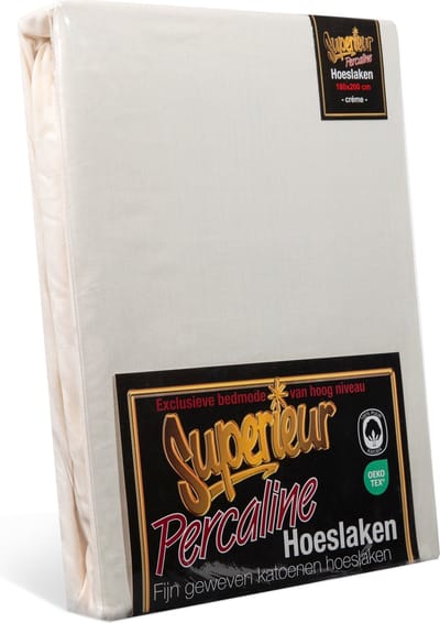 Superieur Hoeslaken - 70x200 cm - Crème - 100% katoen