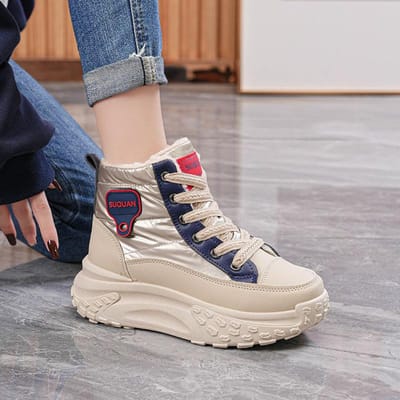 Dames Winter Plus Fluweel Warme Katoenen Schoenen Mode Dikke Zool Sport Casual Dames Hoogteverhogende Schoenen Winterschoenen Sneeuwlaarzen 35 blauw