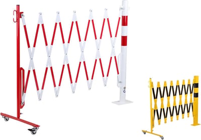 Paal met harmonicahek - Wit & Rood - x 4000 mm x - - - - Voor binnen & buiten