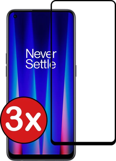 Screenprotector - 3 Stuks - Geschikt voor OnePlus Nord CE 2 - Full Cover - Beschermglas - Gehard Glas - Tempered Glass - Screen Protector