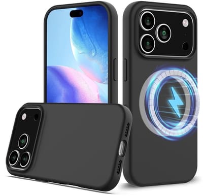 Lunso Geschikt voor iPhone 17 Pro hoesje - Flexibel siliconen Backcover met magnetisch - Zwart