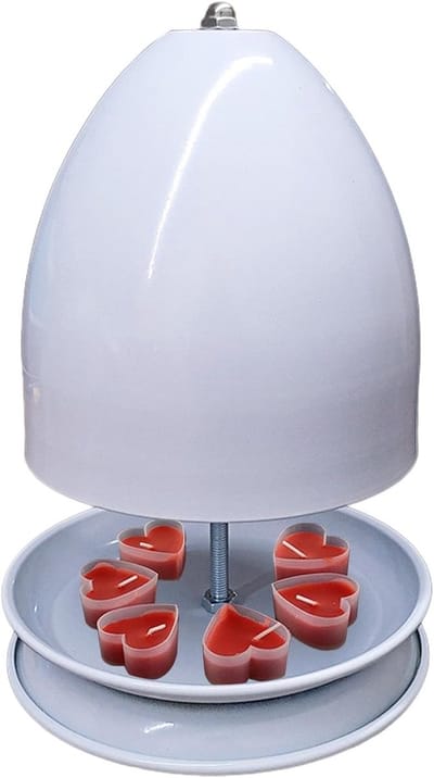 Theelicht Oven - Kaars Heater - Gezellige Sfeer - Dubbelwandige Constructie - 20 x 19 x 18 cm - Wit