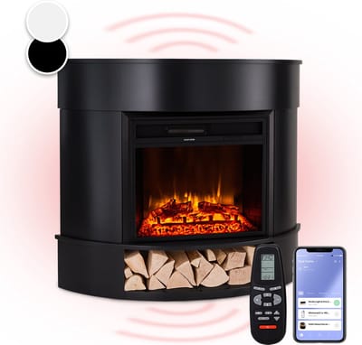 Klarstein Decoratieve Haard met LED-vlammen, Elektrische Haard met Verwarming, 1800 W Elektrische Haard met Afstandsbediening, Timer & Automatische Temperatuurregeling, Energiezuinige Elektrische Haard
