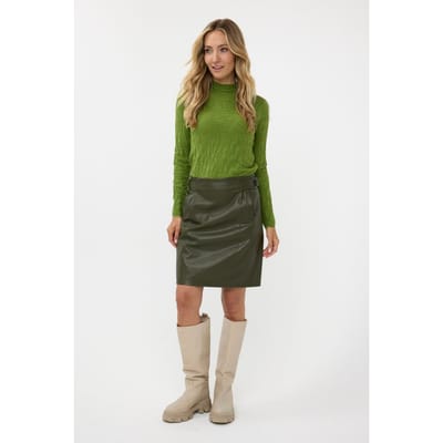 EsQualo Sweater Solid Jacquard Forest Green Maat: S | Sweaters Outlet | Dames | Groen