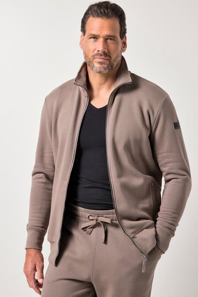 JAY-PI - Heren - Trainingsjasje opstaande kraag - Nougat bruin - Maat 5XL