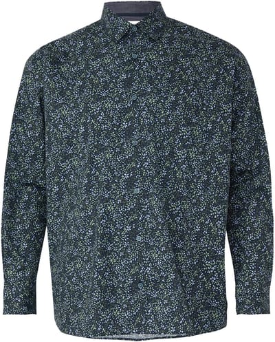 s.Oliver - male - Slim fit: shirt met lange mouwen, all-over print en Kent-kraag