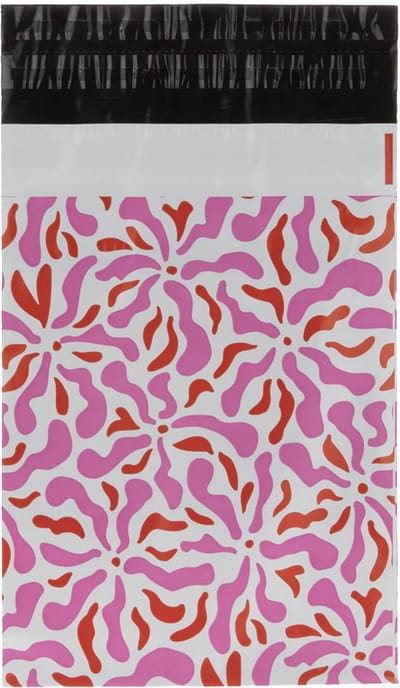 Verzendzakken voor Kleding - 100 stuks - 25x34cm - Rood, Roze, Print / Multi colour Verzendzakken Webshop - Verzendzakken plastic met plakstrip