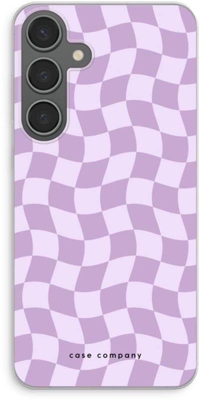 Case Company® - Hoesje geschikt voor Samsung Galaxy S24 Plus hoesje - Grid Paars - Soft Cover Telefoonhoesje - Bescherming aan alle Kanten en Schermrand