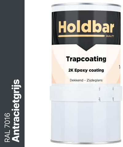 Holdbar Trapcoating Antracietgrijs (RAL 7016) 1 kg - Trapverf - Slijtvast - Trap Verven - Gemakkelijk Schoonmaken - Bestand tegen zware belastingen